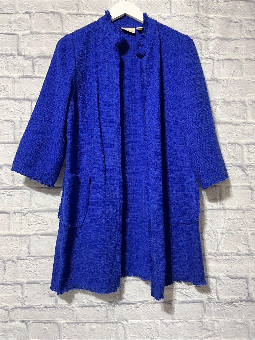 Chico's Bright Royal Blue Textured Swim Cover-Up Jacket